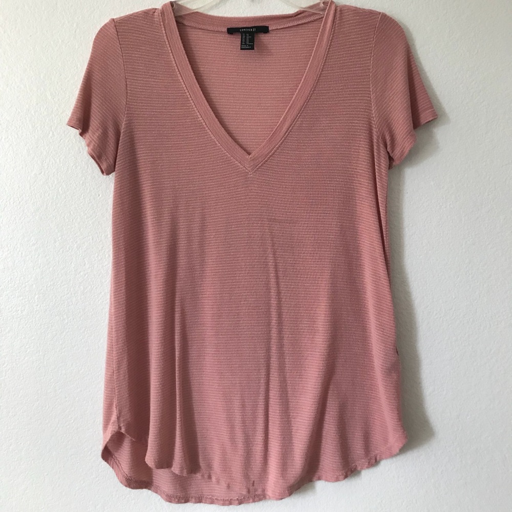 striped v neck shirt